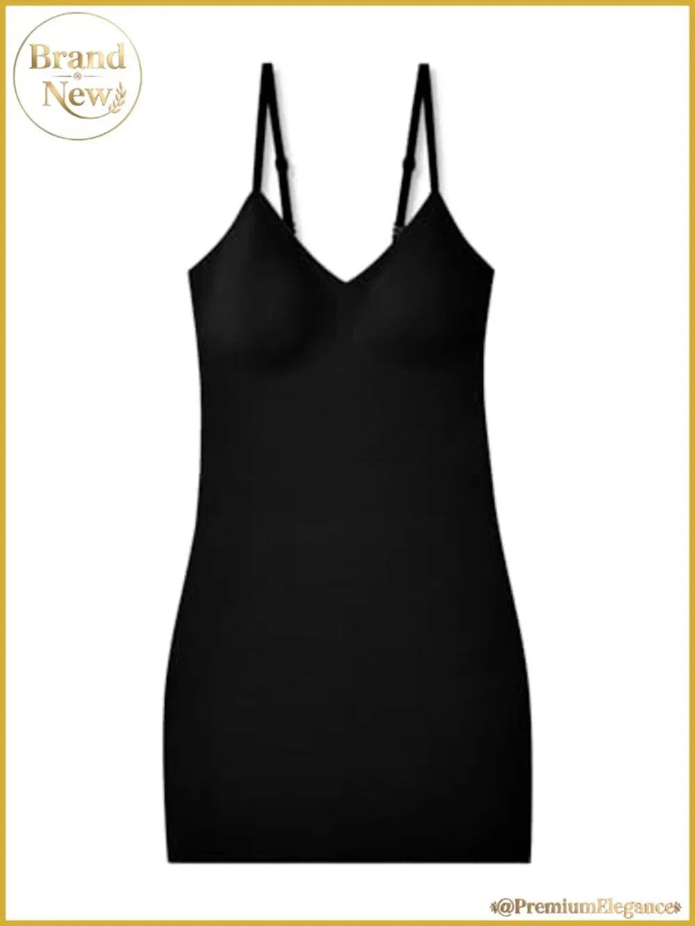 Women's Full Slip Dress with Removable Pads and Adjustable Straps